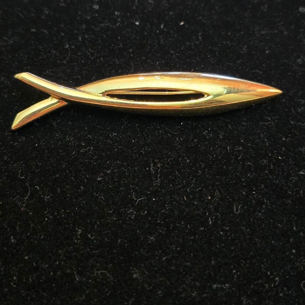Napier Ichtys Fish Brooch Pin Gold Tone Vintage